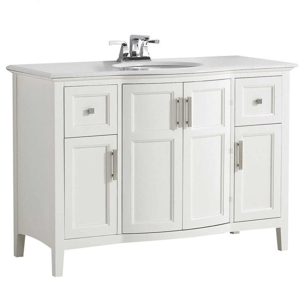 White 48 Inch Bathroom Vanities
 Winston 48 inch Rounded Front Bath Vanity with Bombay