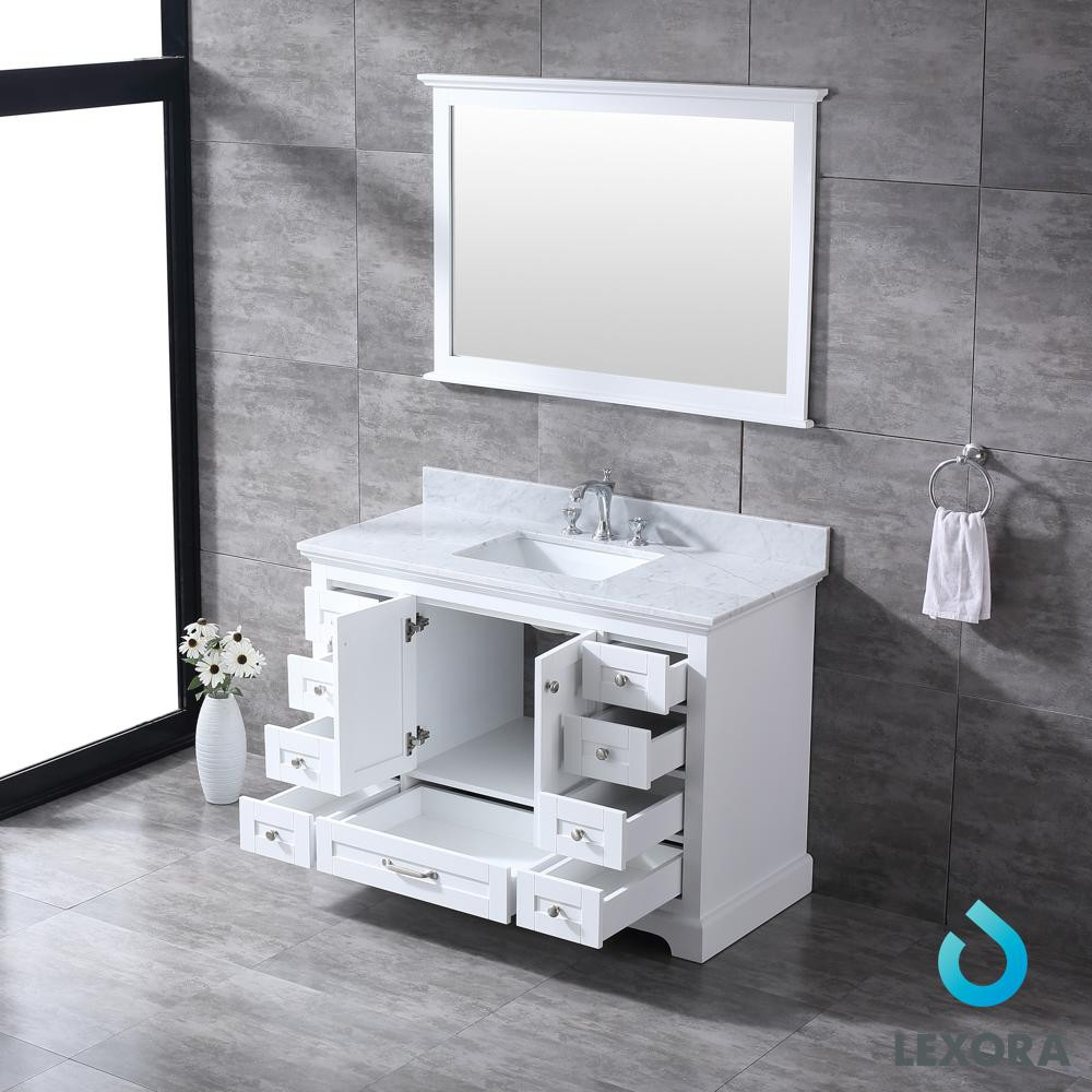 White 48 Inch Bathroom Vanities
 48 Inch Dukes White Color Bathroom Vanity White Carrera