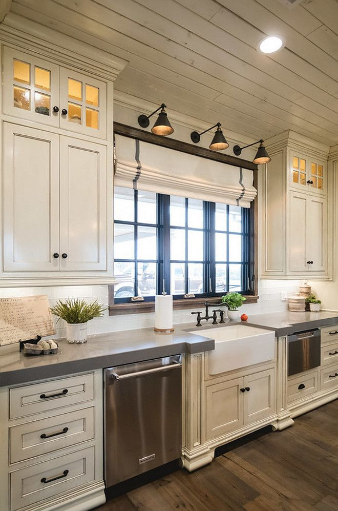 White Farmhouse Kitchen Cabinets
 f white kitchen with grey expo quartz countertop