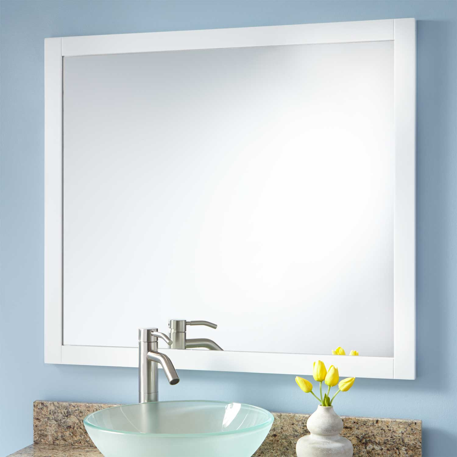 White Framed Bathroom Mirrors
 Everett Vanity Mirror White Framed Mirrors Bathroom