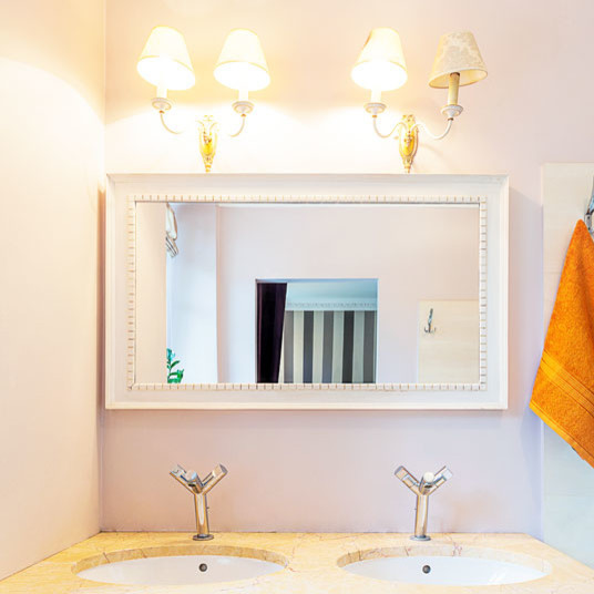 White Framed Bathroom Mirrors
 Custom size white framed mirror Contemporary Bathroom