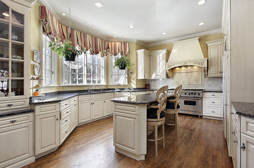 White French Country Kitchen
 Country Kitchen Cabinets Ideas & Style Guide Designing