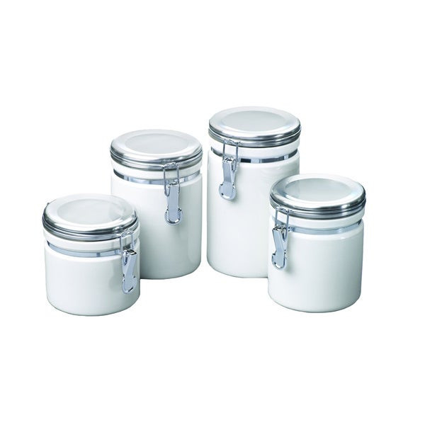 White Kitchen Canisters
 Shop White Ceramic Canister Set of 4 Overstock