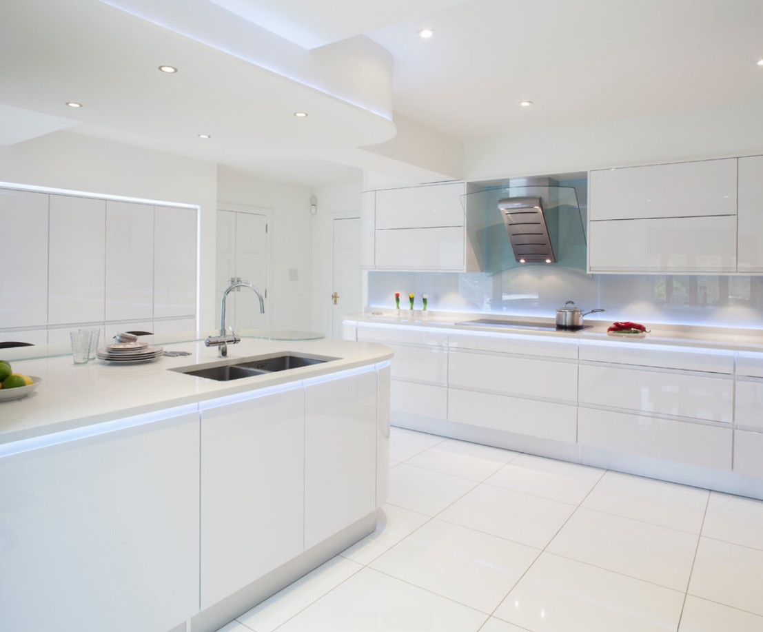 White Kitchen With Tile Floor
 Kitchen trends Luxury vinyl flooring vs tile Flooring