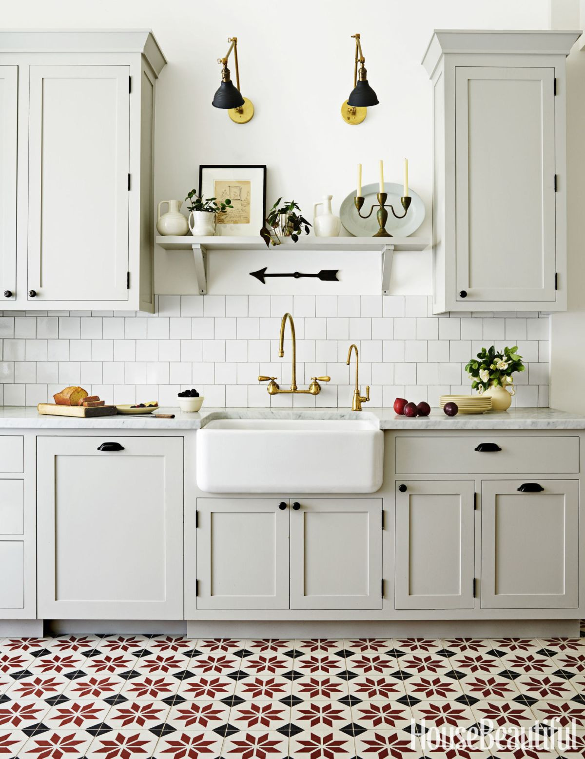 White Kitchen With Tile Floor
 18 Beautiful Examples of Kitchen Floor Tile
