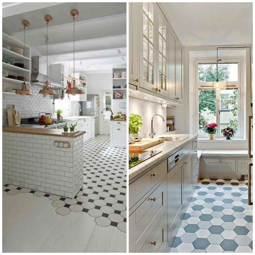 White Kitchen With Tile Floor
 22 Inspirational Kitchen Tile Patterns