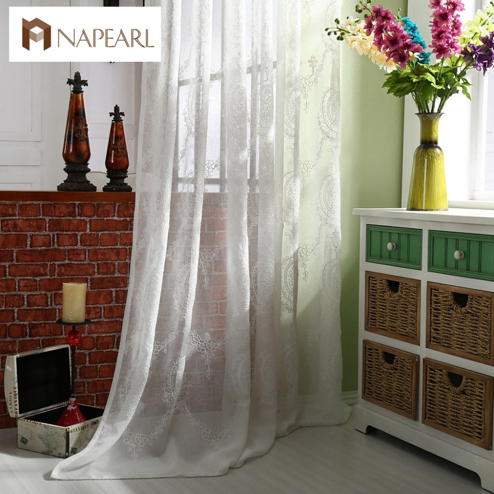 White Living Room Curtains
 Aliexpress Buy Modern linen white tulle curtains