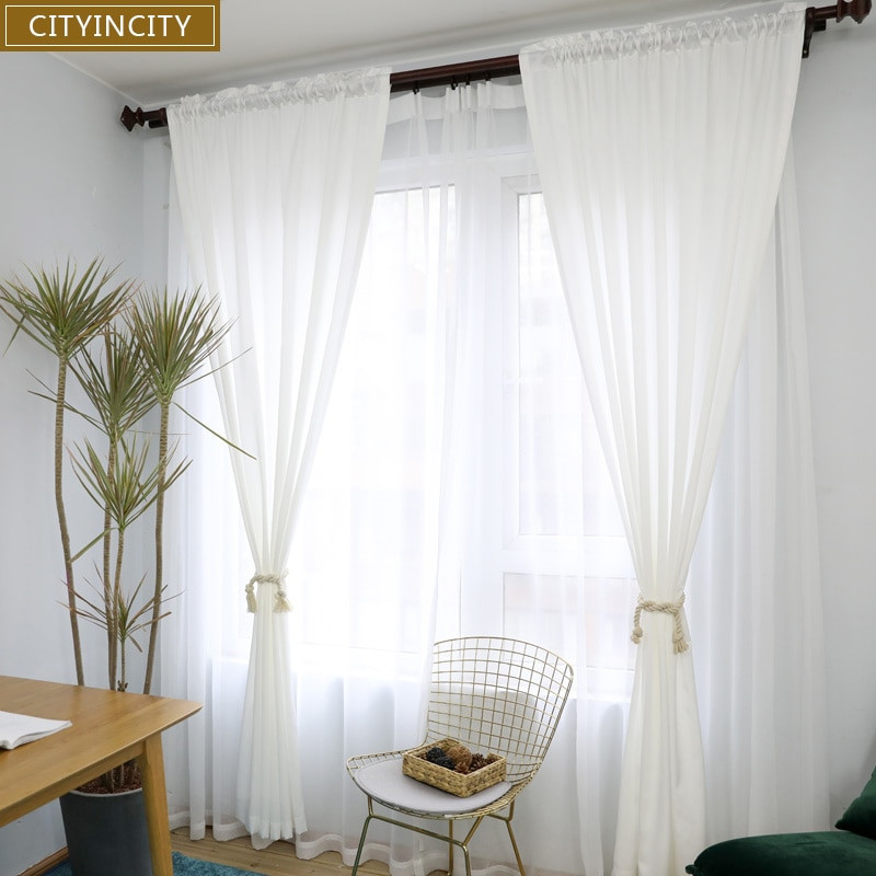 White Living Room Curtains
 CITYINCITY white Curtains for Living room Rideaux Modern