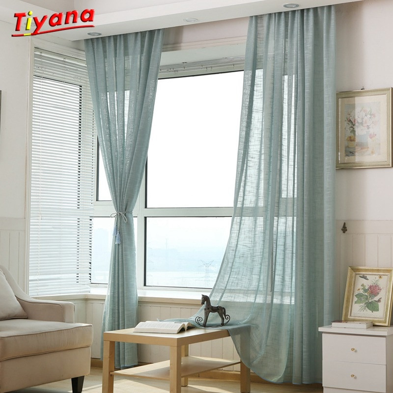 White Living Room Curtains
 Sale Solid linen Curtains For living Room bed room