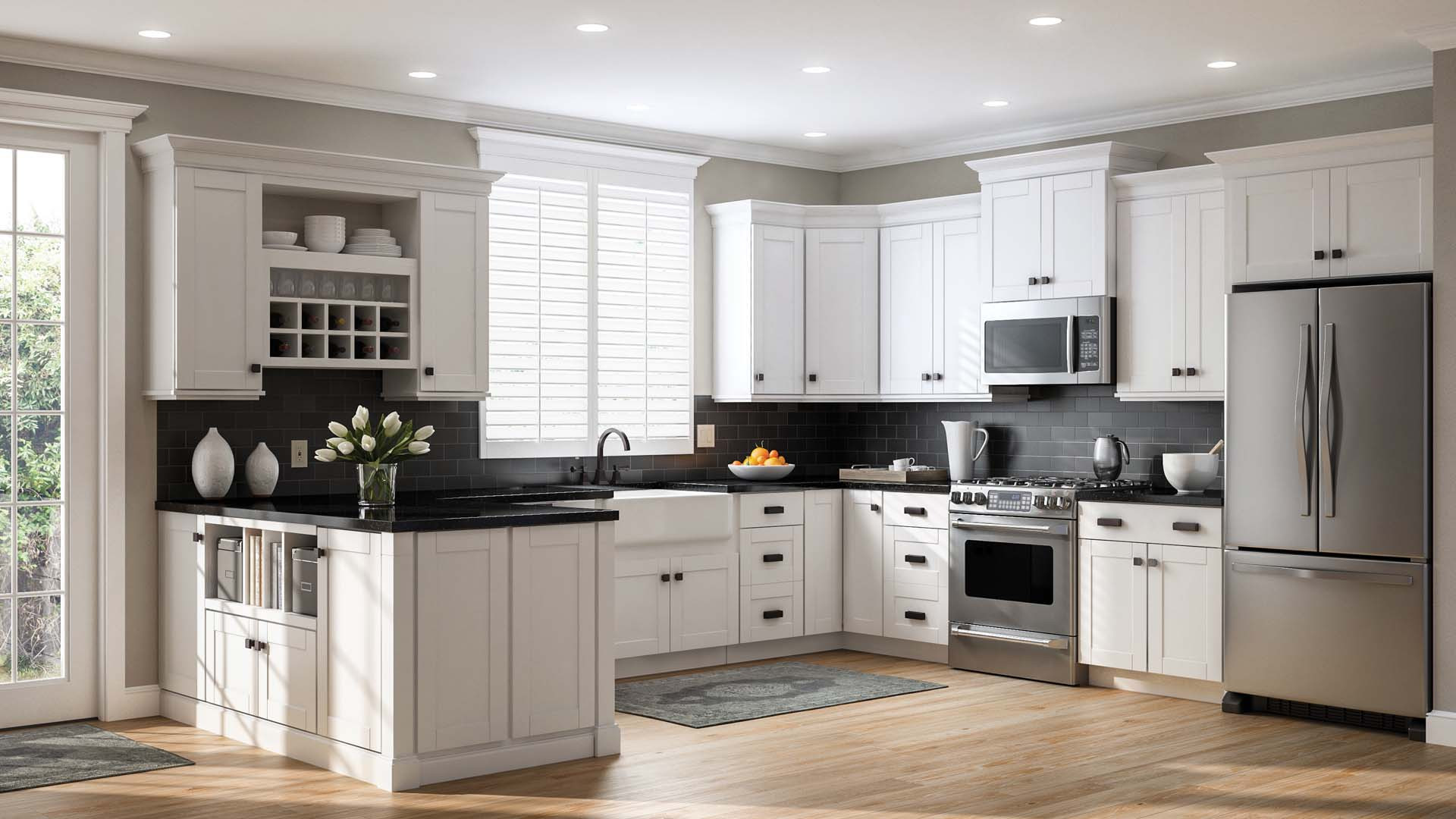 White Shaker Cabinets Kitchen
 Shaker Base Cabinets in White – Kitchen – The Home Depot