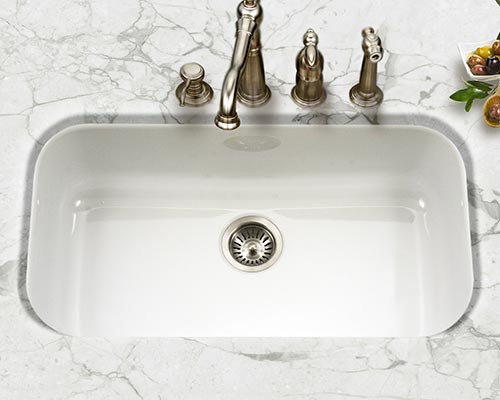White Single Bowl Kitchen Sink
 Houzer Porcelain Enameled Steel Kitchen Sinks