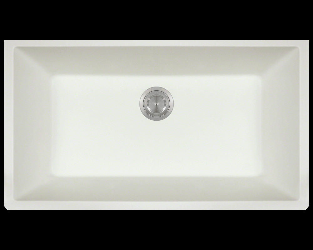White Single Bowl Kitchen Sink
 848 White Single Bowl Undermount TruGranite Sink