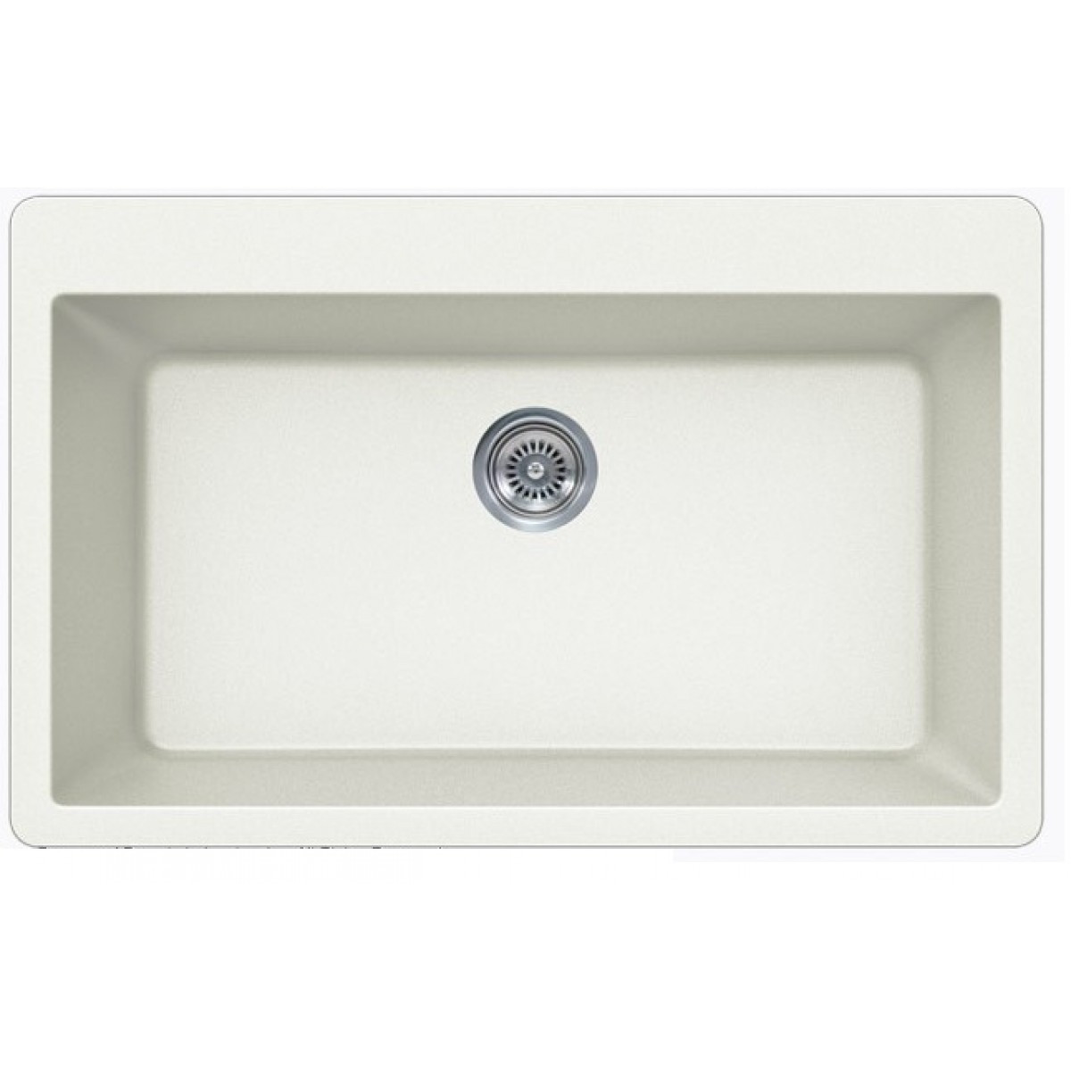 White Single Bowl Kitchen Sink
 White Quartz posite Single Bowl Undermount Drop In