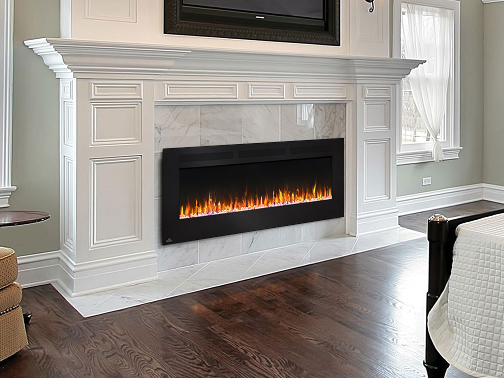 White Wall Mount Electric Fireplace
 Napoleon 60" Allure Wall Mount Electric Fireplace