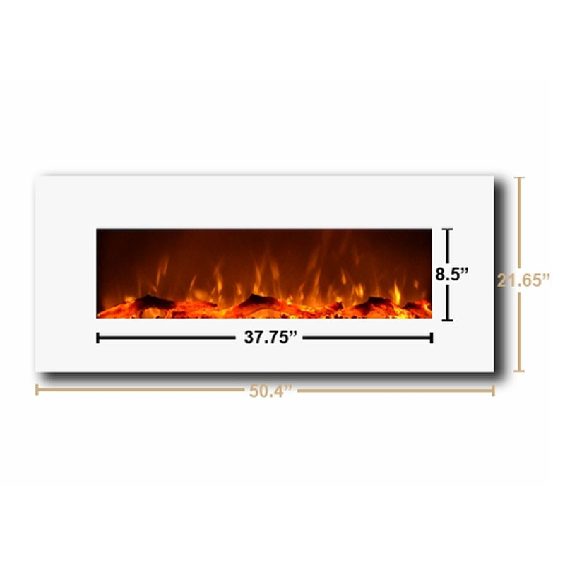 White Wall Mount Electric Fireplace
 Touchstone Ivory 50 inch Electric Wall Mounted Fireplace