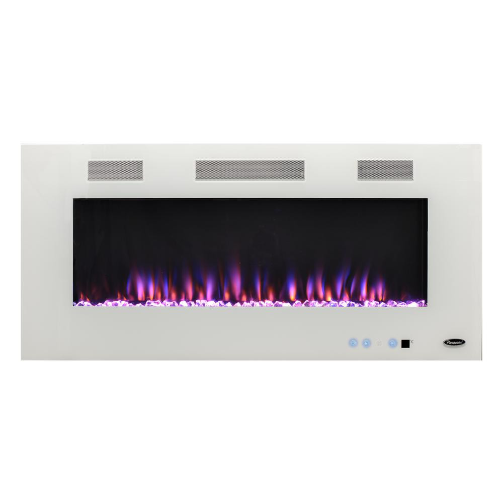 White Wall Mount Electric Fireplace
 Paramount Premium 50 in Wall Mount Electric Fireplace in