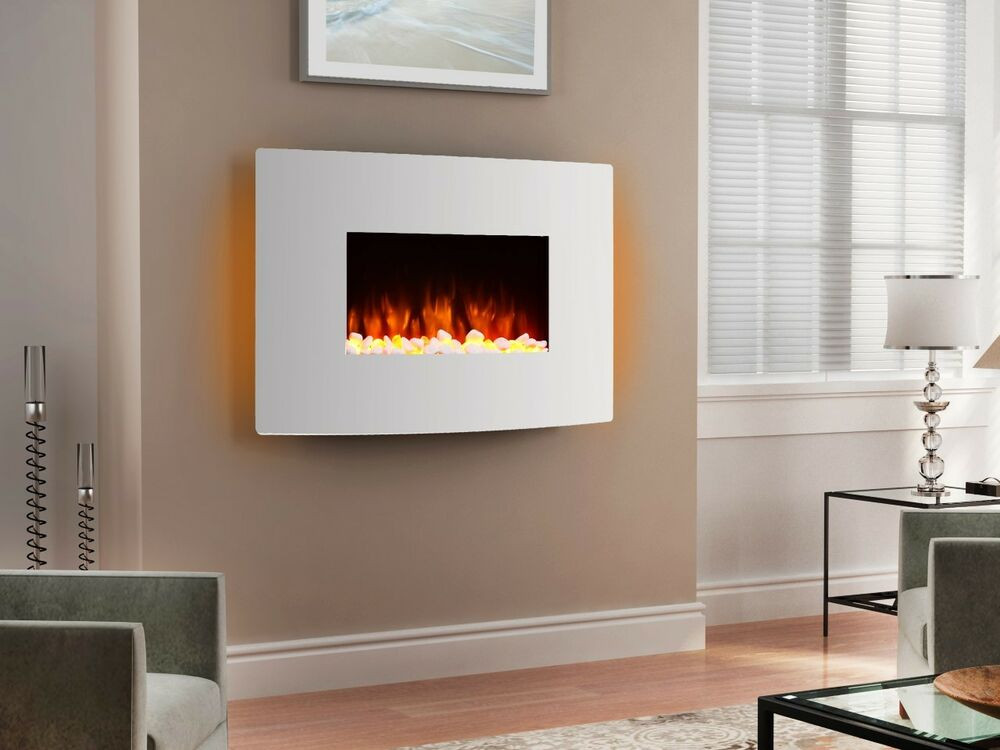 White Wall Mount Electric Fireplace
 Endeavour Fires Egton White Wall Mounted Electric Fire
