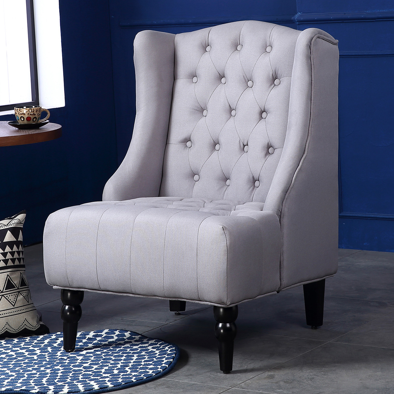 Wing Chairs For Living Room
 Wingback Accent Chair Tall High back Living Room Tufted