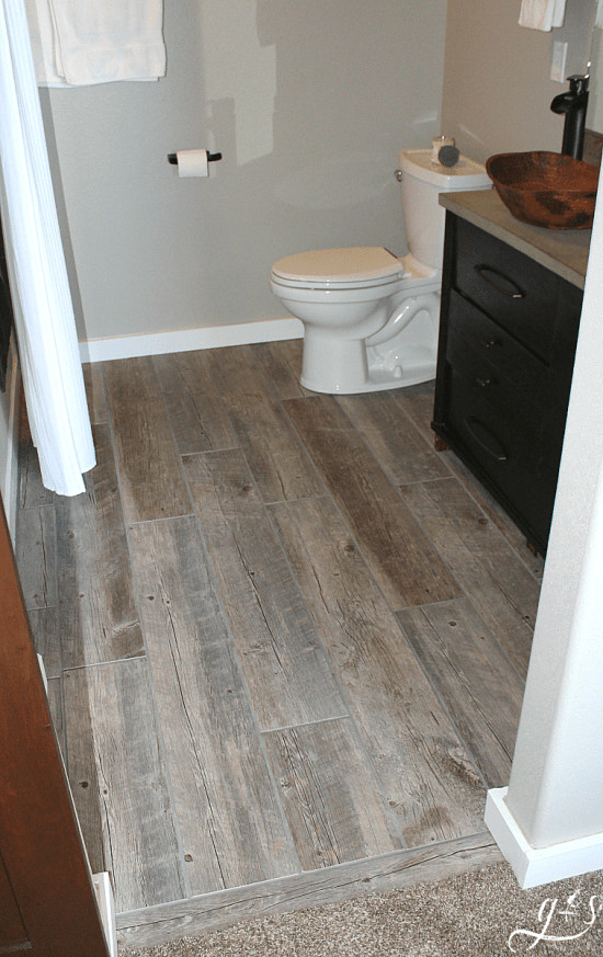 Wood Plank Tile Bathroom
 How to Tile a Bathroom Floor with Plank Tiles – Grounded
