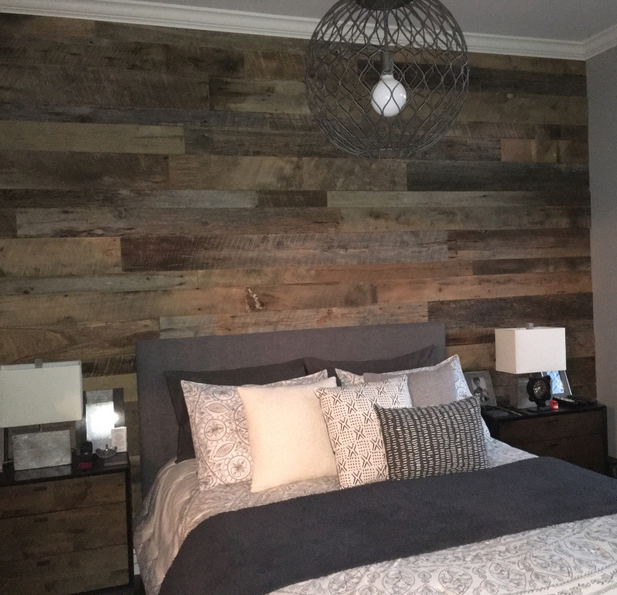Wooden Accent Wall Bedroom
 Kristy s Master Bedroom Reclaimed Wood Accent Wall