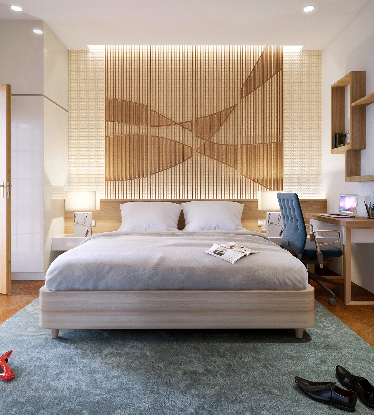 Wooden Accent Wall Bedroom
 25 Beautiful Examples Bedroom Accent Walls That Use