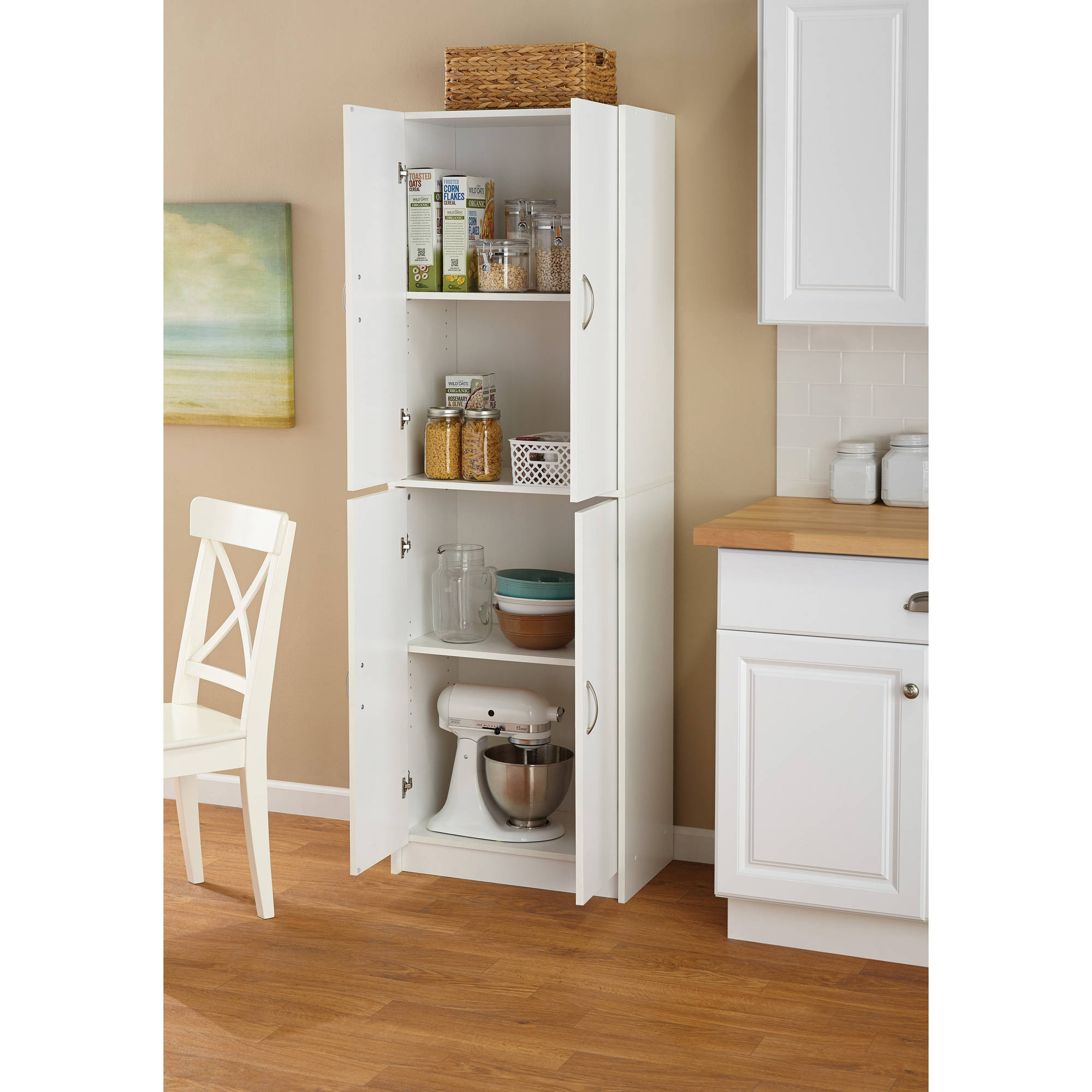 Wooden Kitchen Storage
 Tall Storage Cabinet Kitchen Cupboard Pantry Food Storage