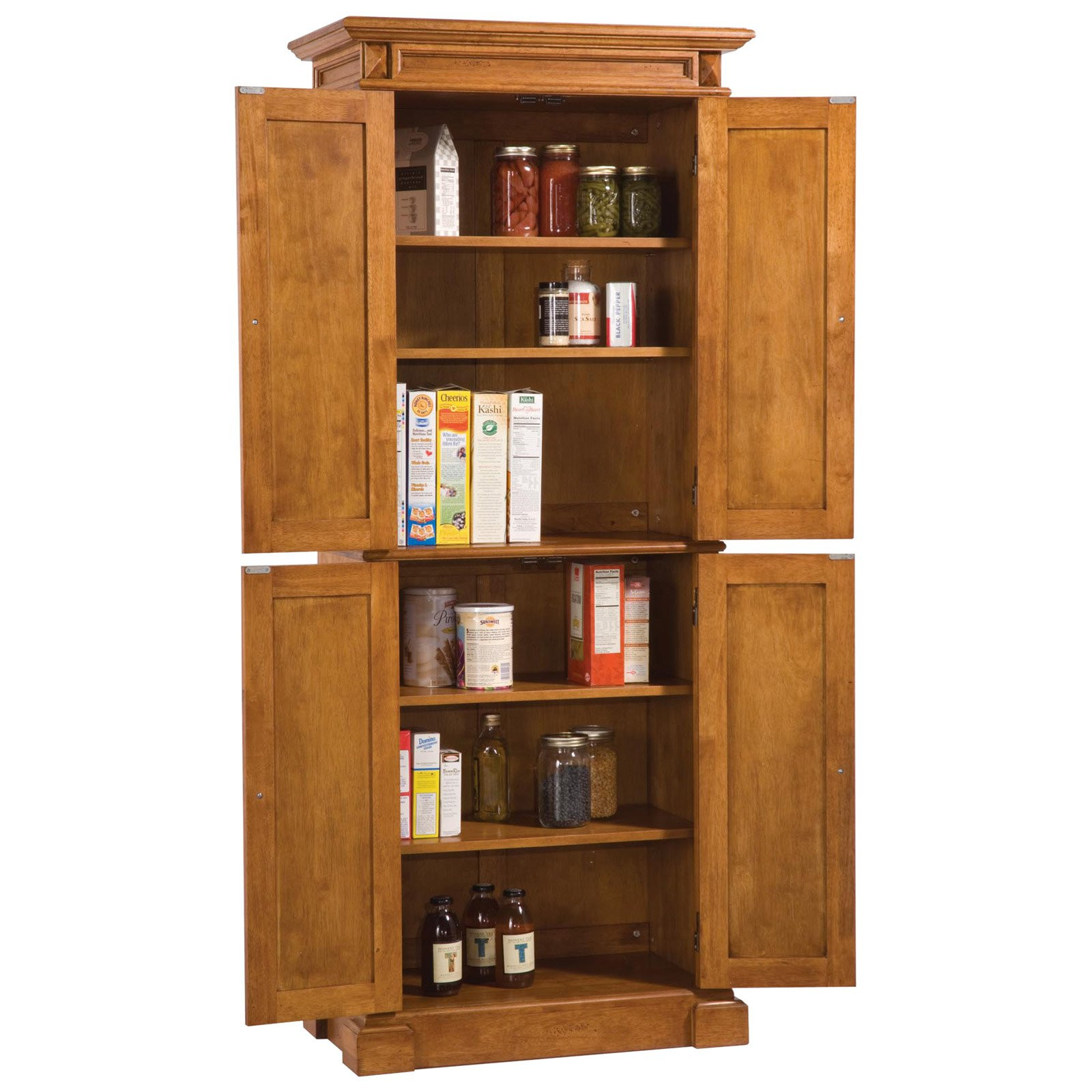 Wooden Kitchen Storage
 Cottage Oak Solid Hardwood Pantry Cabinet Shelves Kitchen