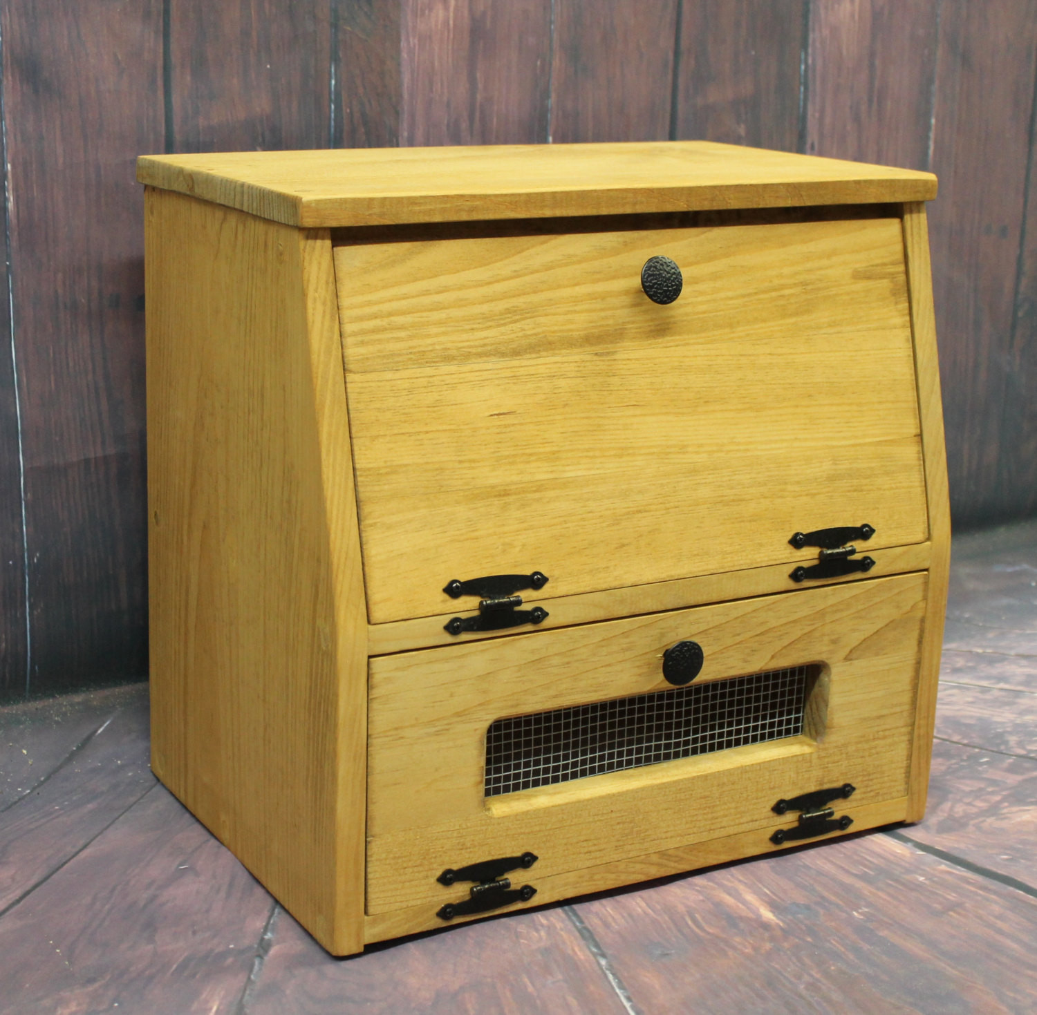 Wooden Kitchen Storage
 Wooden Bread Box Kitchen Storage Wood Ve able Potato Bin
