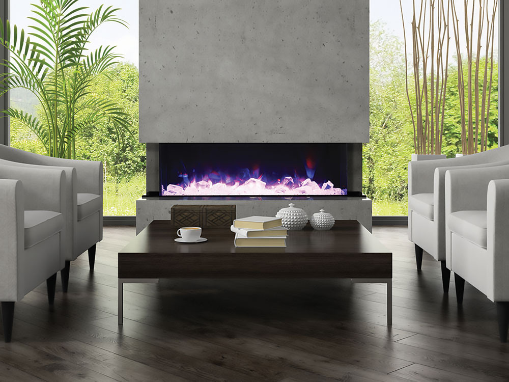 3 Sided Electric Fireplace
 Amantii Panorama Series 72" 3 Sided Built In Fireplace