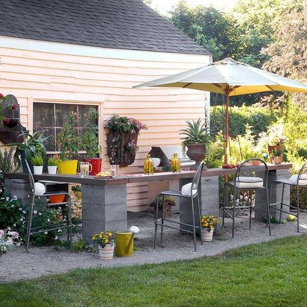 Cinder Block Outdoor Kitchen Plans
 Cinder block garden ideas – furniture planters walls and