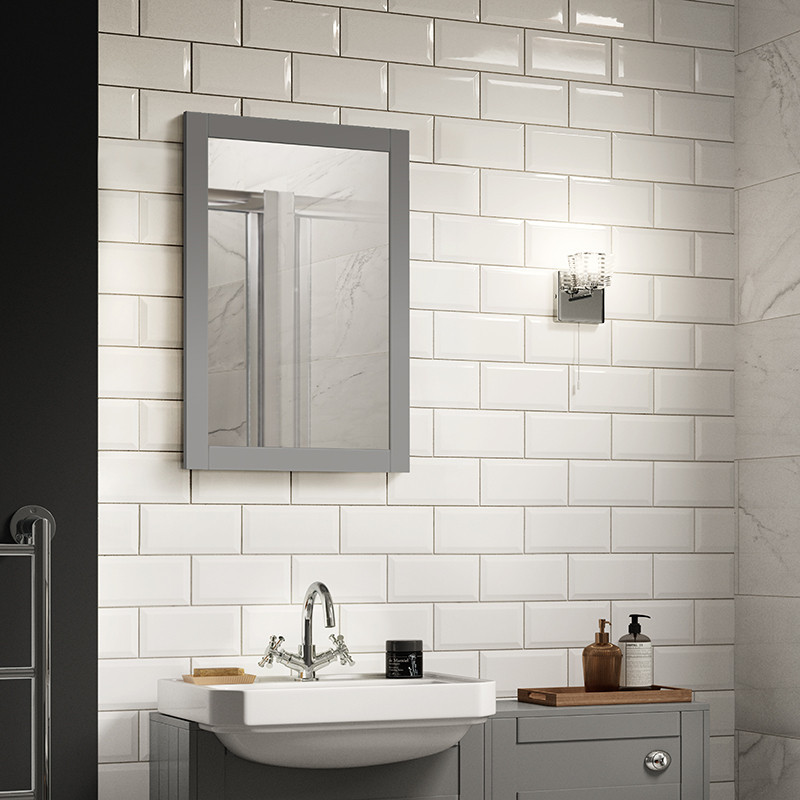 Gray Bathroom Mirror
 Nottingham Grey Framed Mirror