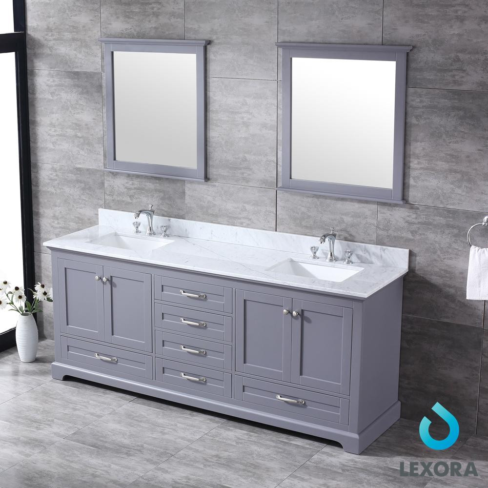 Gray Bathroom Mirror
 80 Inch Dukes Color Dark Gray Double Bathroom Vanity with