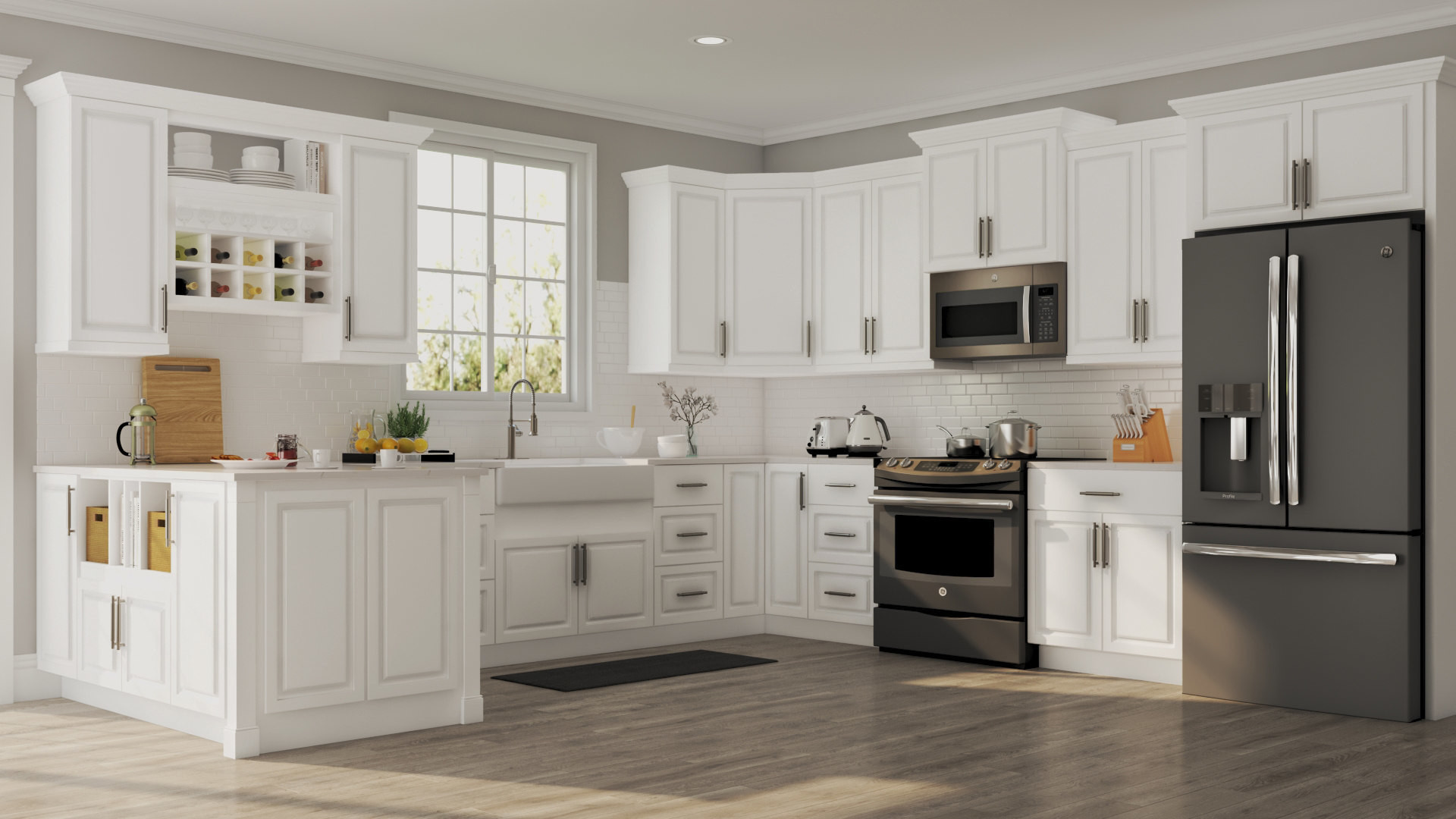 Homedepot Kitchen Cabinets
 Hampton Wall Cabinets in White – Kitchen – The Home Depot