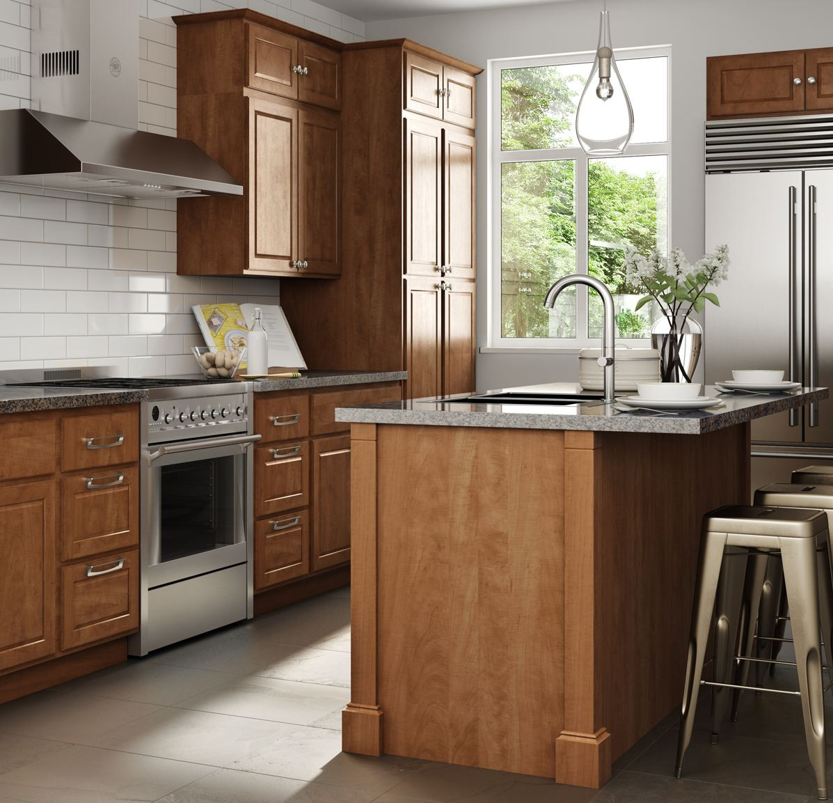 Homedepot Kitchen Cabinets
 Madison Base Cabinets in Cognac – Kitchen – The Home Depot