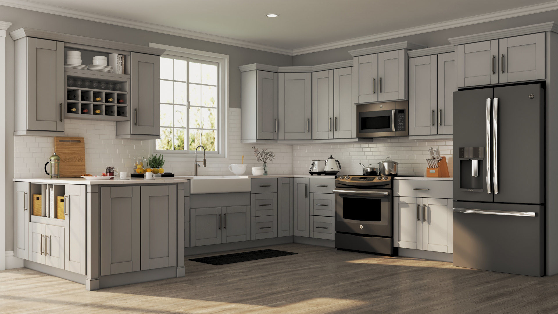 Kitchen Wall Units
 Shaker Wall Cabinets in Dove Gray – Kitchen – The Home Depot